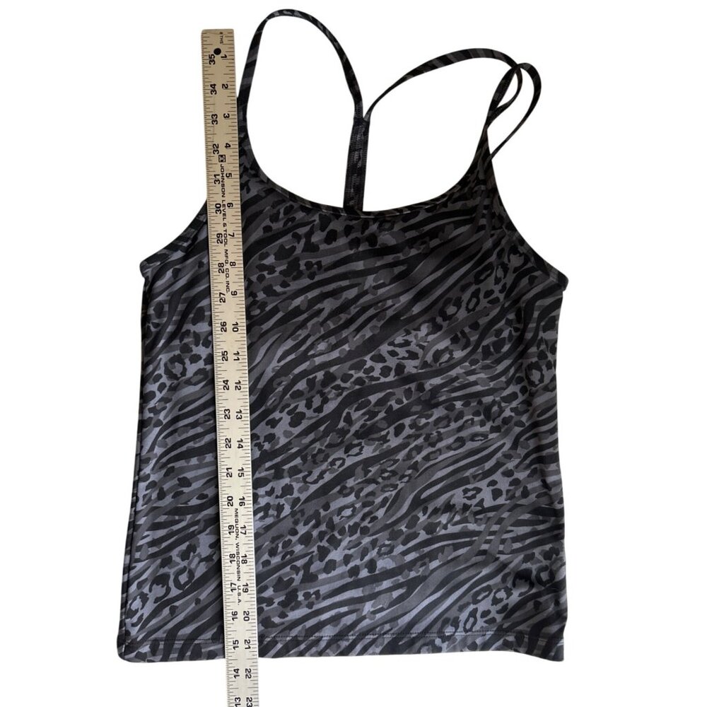 Victorias Secret PINK Gray Black Animal Print Tank Top M Workout Activewear - Picture 5 of 6